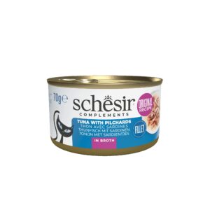 Schesir Cat Can Broth Tuna & Pilchards (Sardines) 70g